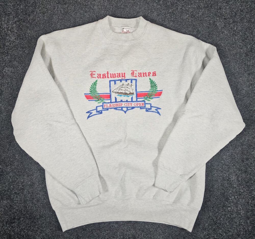 Vintage Eastway Lanes Flagship City Open Mens Size Large Crewneck Sweatshirt